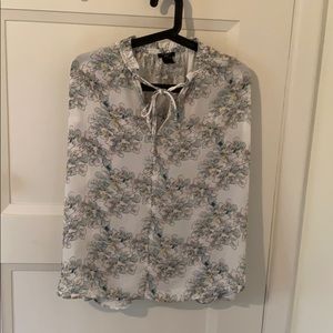 Flower print long sleeve blouse